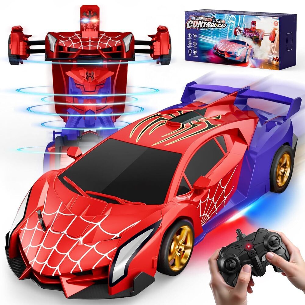 Spider Transform RC Cars Toys with Eye & Underbody Lights, 2.4GHz Remote Control